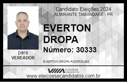 Candidato EVERTON DROPA 2024 - ALMIRANTE TAMANDARÉ - Eleições