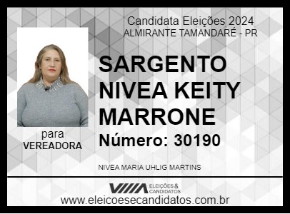 Candidato SARGENTO NIVEA KEITY MARRONE 2024 - ALMIRANTE TAMANDARÉ - Eleições