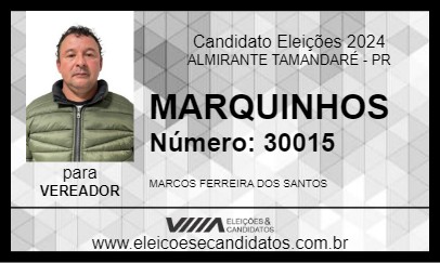 Candidato MARQUINHOS 2024 - ALMIRANTE TAMANDARÉ - Eleições