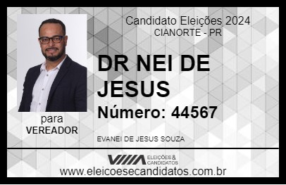 Candidato DR NEI DE JESUS 2024 - CIANORTE - Eleições