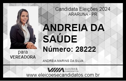 Candidato ANDREIA DA SAÚDE 2024 - ARARUNA - Eleições