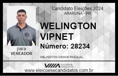 Candidato WELINGTON VIPNET 2024 - ARARUNA - Eleições