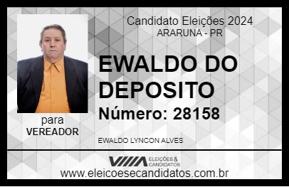 Candidato EWALDO DO DEPOSITO 2024 - ARARUNA - Eleições