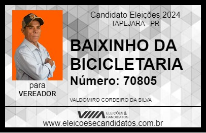 Candidato BAIXINHO DA BICICLETARIA 2024 - TAPEJARA - Eleições