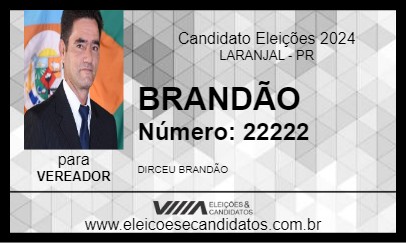 Candidato BRANDÃO 2024 - LARANJAL - Eleições