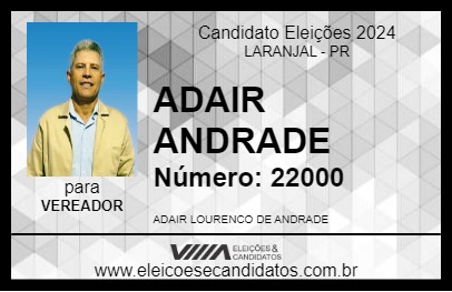 Candidato ADAIR ANDRADE 2024 - LARANJAL - Eleições