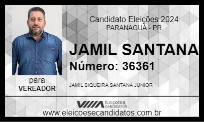 Candidato JAMIL SANTANA 2024 - PARANAGUÁ - Eleições