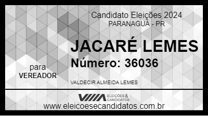 Candidato JACARÉ LEMES 2024 - PARANAGUÁ - Eleições