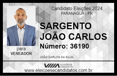 Candidato SARGENTO JOÃO CARLOS 2024 - PARANAGUÁ - Eleições