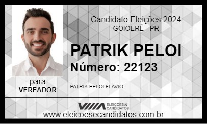 Candidato PATRIK PELOI 2024 - GOIOERÊ - Eleições