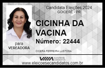 Candidato CICINHA DA VACINA 2024 - GOIOERÊ - Eleições