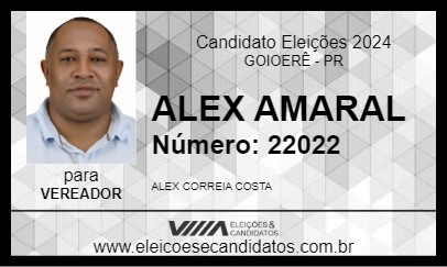 Candidato ALEX AMARAL 2024 - GOIOERÊ - Eleições