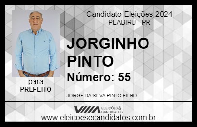 Candidato JORGINHO PINTO 2024 - PEABIRU - Eleições