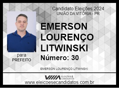 Candidato EMERSON LOURENÇO LITWINSKI 2024 - UNIÃO DA VITÓRIA - Eleições