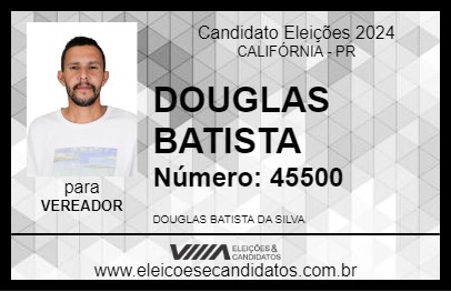 Candidato DOUGLAS BATISTA 2024 - CALIFÓRNIA - Eleições