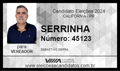 Candidato SERRINHA 2024 - CALIFÓRNIA - Eleições