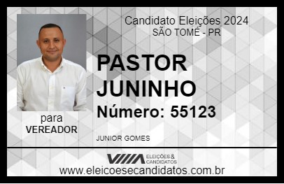 Candidato PASTOR JUNINHO 2024 - SÃO TOMÉ - Eleições