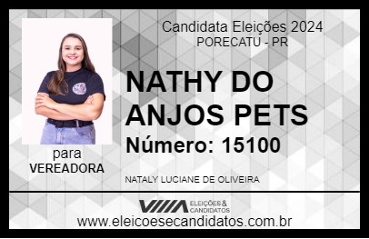 Candidato NATHY DO ANJOS PETS 2024 - PORECATU - Eleições