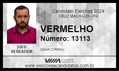 Candidato VERMELHO 2024 - CRUZ MACHADO - Eleições