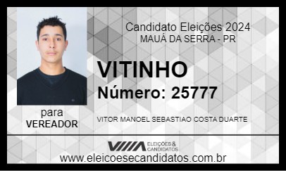 Candidato VITINHO 2024 - MAUÁ DA SERRA - Eleições