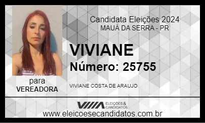 Candidato VIVIANE 2024 - MAUÁ DA SERRA - Eleições