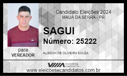 Candidato SAGUI 2024 - MAUÁ DA SERRA - Eleições