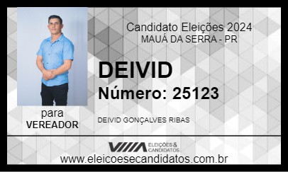 Candidato DEIVID 2024 - MAUÁ DA SERRA - Eleições