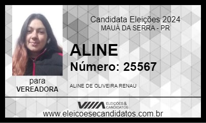 Candidato ALINE 2024 - MAUÁ DA SERRA - Eleições