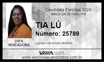 Candidato TIA LÚ 2024 - MAUÁ DA SERRA - Eleições