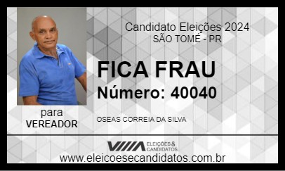 Candidato FICA FRAU 2024 - SÃO TOMÉ - Eleições