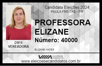 Candidato PROFESSORA ELIZANE 2024 - PAULA FREITAS - Eleições