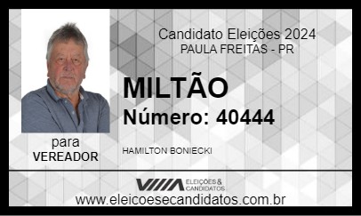 Candidato MILTÃO 2024 - PAULA FREITAS - Eleições