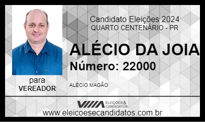 Candidato ALÉCIO DA JOIA 2024 - QUARTO CENTENÁRIO - Eleições