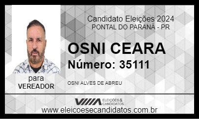 Candidato OSNI CEARA 2024 - PONTAL DO PARANÁ - Eleições