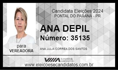 Candidato ANA DEPIL 2024 - PONTAL DO PARANÁ - Eleições