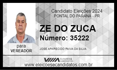 Candidato ZE DO ZUCA 2024 - PONTAL DO PARANÁ - Eleições