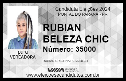 Candidato RUBIAN BELEZA CHIC 2024 - PONTAL DO PARANÁ - Eleições