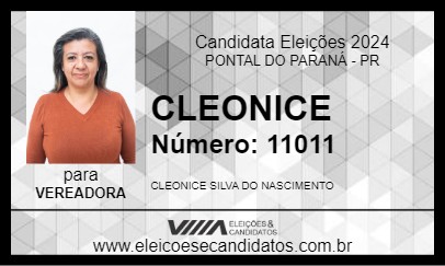 Candidato CLEONICE 2024 - PONTAL DO PARANÁ - Eleições