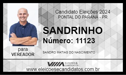 Candidato SANDRINHO 2024 - PONTAL DO PARANÁ - Eleições