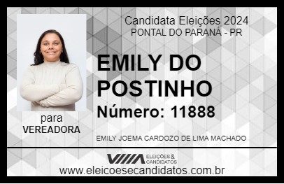 Candidato EMILY DO POSTINHO 2024 - PONTAL DO PARANÁ - Eleições