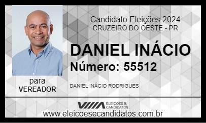 Candidato DANIEL INÁCIO 2024 - CRUZEIRO DO OESTE - Eleições