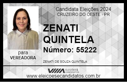 Candidato ZENATI QUINTELA 2024 - CRUZEIRO DO OESTE - Eleições