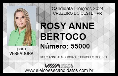 Candidato ROSY ANNE BERTOCO 2024 - CRUZEIRO DO OESTE - Eleições