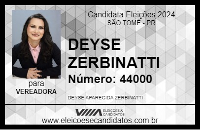 Candidato DEYSE ZERBINATTI 2024 - SÃO TOMÉ - Eleições