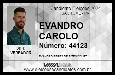 Candidato EVANDRO CAROLO 2024 - SÃO TOMÉ - Eleições