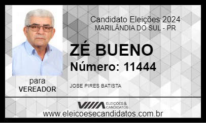 Candidato ZÉ BUENO 2024 - MARILÂNDIA DO SUL - Eleições