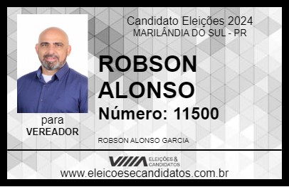 Candidato ROBSON ALONSO 2024 - MARILÂNDIA DO SUL - Eleições