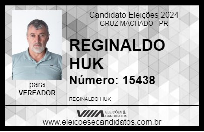 Candidato REGINALDO HUK 2024 - CRUZ MACHADO - Eleições