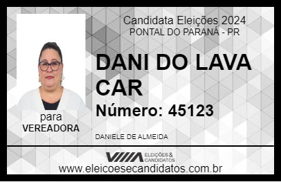 Candidato DANI DO LAVA CAR 2024 - PONTAL DO PARANÁ - Eleições