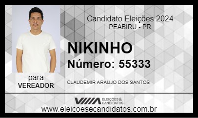 Candidato NIKINHO 2024 - PEABIRU - Eleições